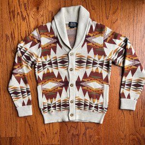 Pendleton Easy Rider Cotton Shawl Cardigan Mens Size XS